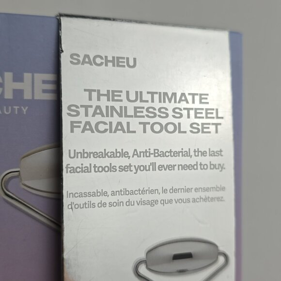 SACHEU Beauty The Ultimate Stainless Steel Facial 2 Pc Tool Set Travel Pouches - Picture 3 of 16